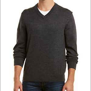 Men’s Phoenix V-Neck Black Cashmere Sweater -M